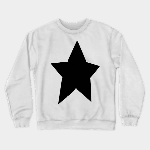 Minimal Chonk Black Star Crewneck Sweatshirt by ellenhenryart